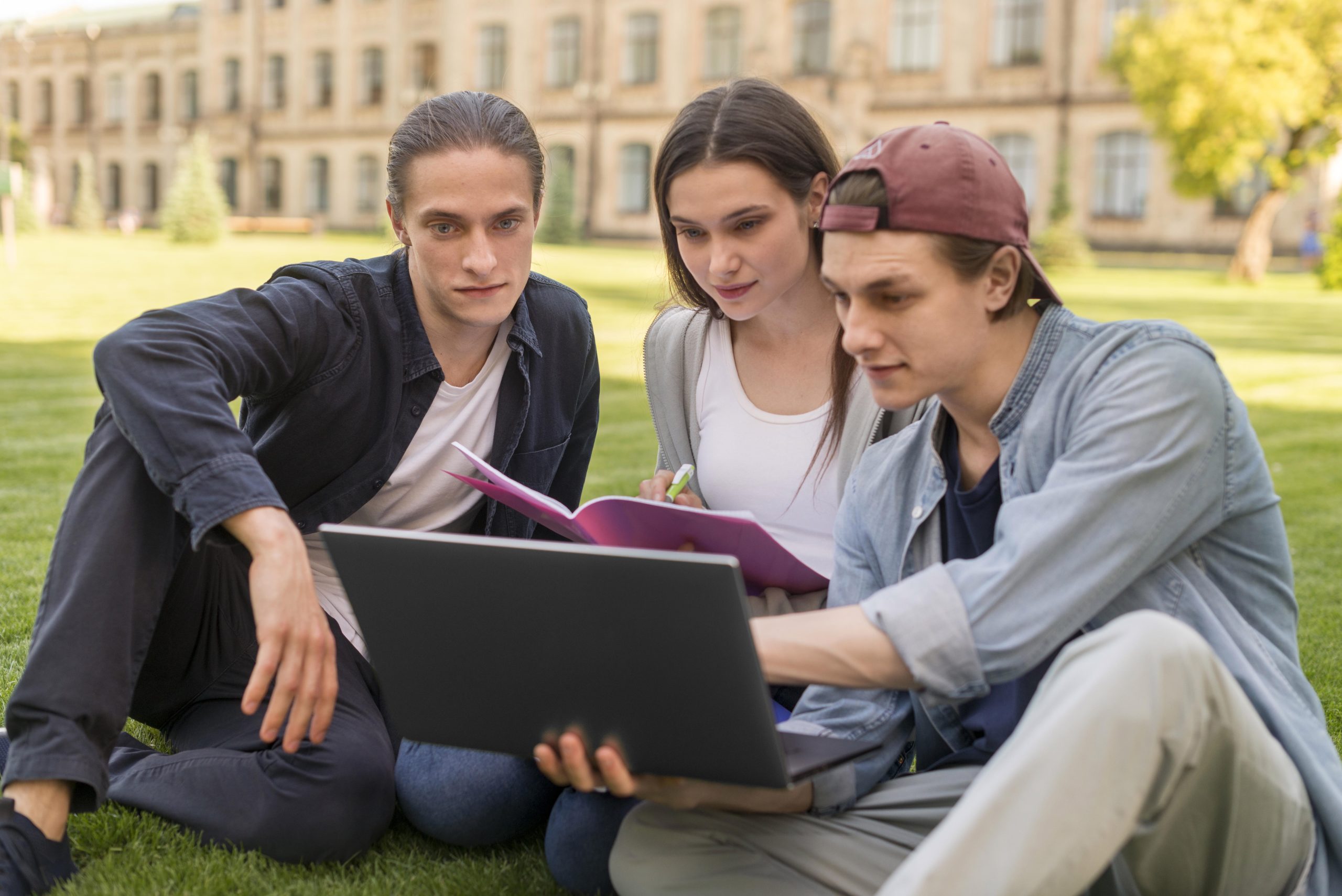 group-teenagers-discussing-university-project